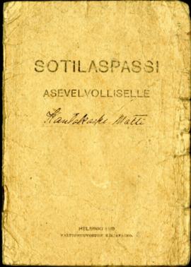 Sotilaspassi Asevelvolliselle - Kantokoski Matti